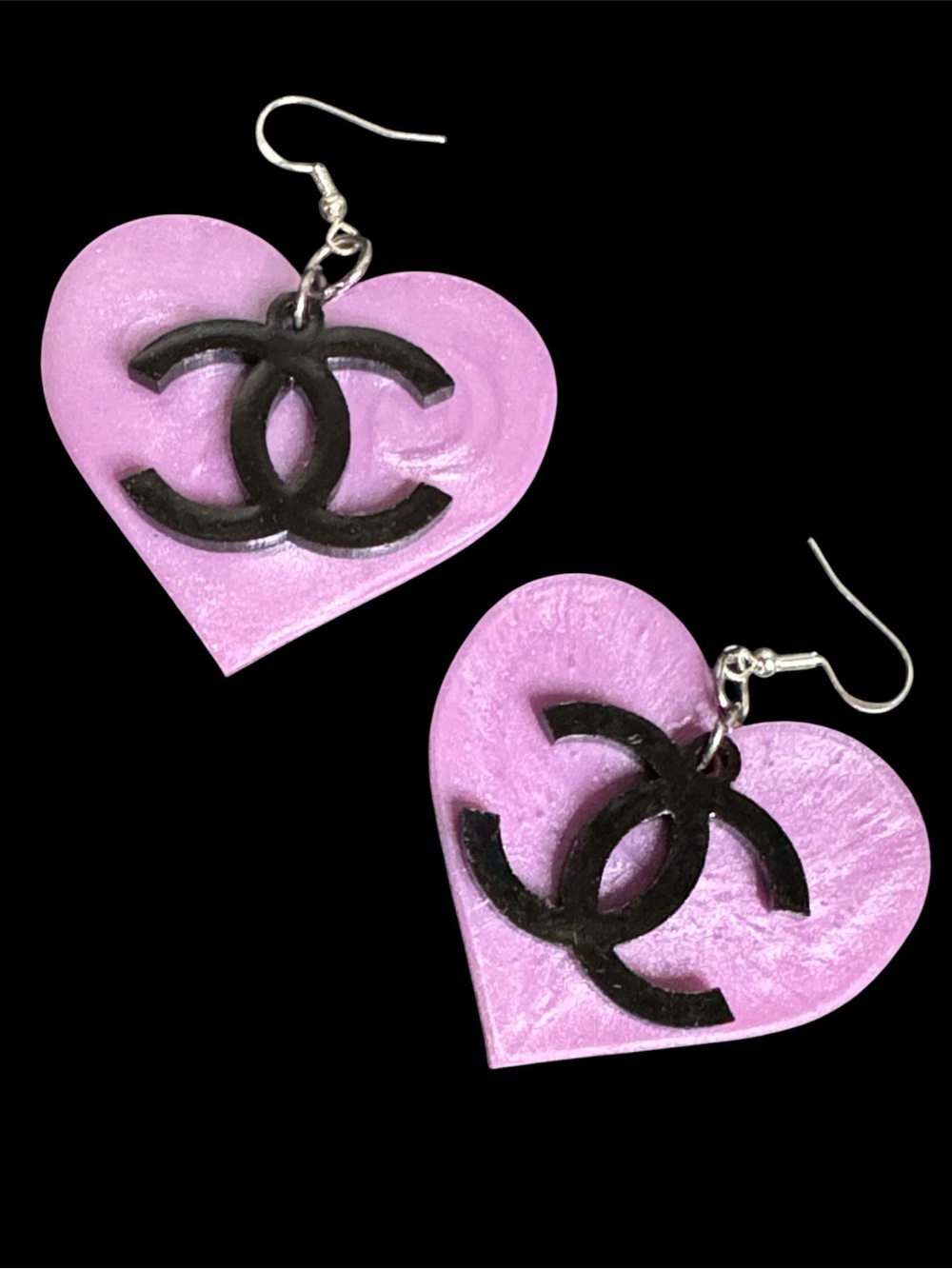 Streetwear CC Heart Fashion Dangle Earrings